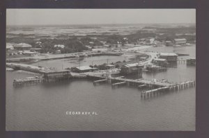 Cedar Key FLORIDA RPPC c1950 BIRDSEYE VIEW nr Gainesville Otter Creek FL