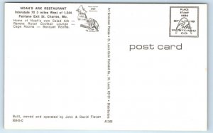 2 Postcards ST. CHARLES, Missouri MO ~ Roadside NOAH'S ARK RESTAURANT 1960s-70s