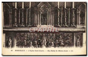 Old Postcard Bordeaux S Church St Seurin Bas Relief high altar