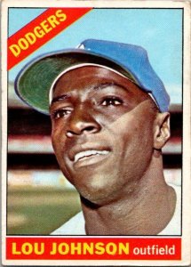 1966 Topps Baseball Card Lou Johnson Los Angeles Dodgers sk1952