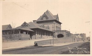 Springfield Massachusetts Union Station Real Photo Vintage Postcard AA70758