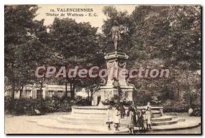 Old Postcard Valenciennes Statue Watteau