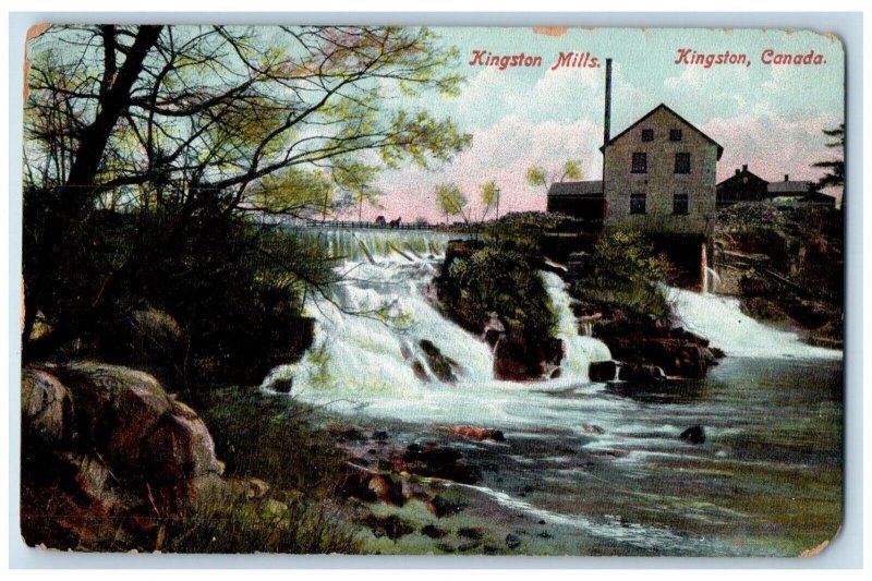 View Of Kingston Mills Kingston Ontario Canada Vintage Unposted Postcard 