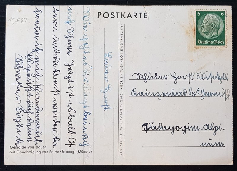 THIRD REICH ORIGINAL PROPAGANDA POSTCARD THE CAPTAIN ADOLF HITLER