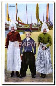 Old Postcard Netherlands Volendam Children Folklore