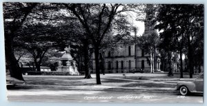 Jefferson Wisconsin WI Postcard RPPC Photo Court House Cars c1940's Vintage