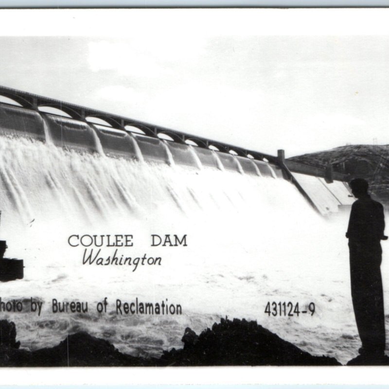 c1940s Coulee Dam, WA Tourist RPPC Real Photo EJ Heysel Bureau Reclamation A130