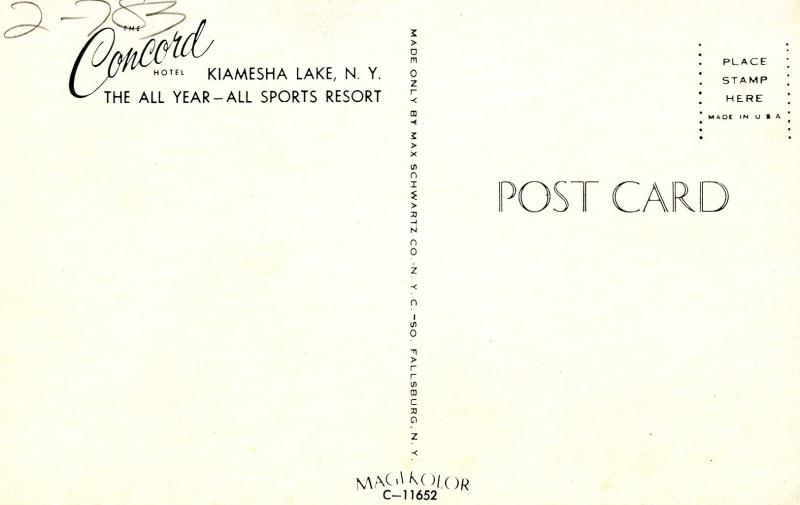 NY - Kiamesha Lake. The Concord Hotel. Tennis