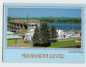 Postcard Lock & Dam, Mississippi River, Minnesota