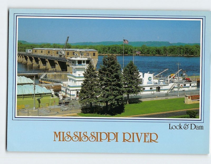 Postcard Lock & Dam, Mississippi River, Minnesota