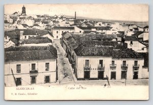 Vintage Algeciras Spain Postcard Calle del Rio V. B. Cumbo Gibraltar 1900s
