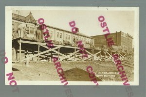 Davenport IOWA RPPC 1922 BUILDING SWIMMING POOL Natatorium CONSTRUCTION Workers