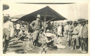 Postcard RPPC 1920s Philippines Baguio dog market occupation 23-10619