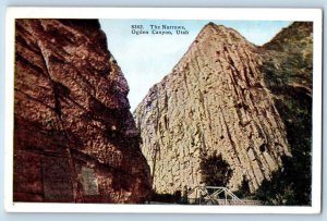 c1920's The Narrows Rock Formation Over View Ogden Canyon Utah Vintage Postcard