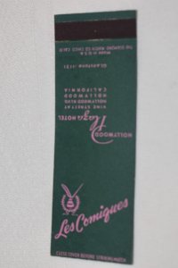 Les Comiques Plaza Hotel Hollywood California 20 Front Strike Matchbook Cover