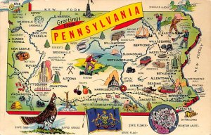 Pennsylvania, USA Map 1968 