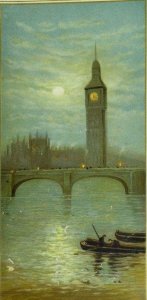 Raphael Tuck Barnard Sumner & Co. Christmas Card Tower Of London Night Moon &B