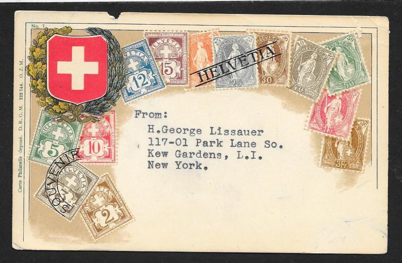 SWITZERLAND Stamps on Postcard Used c1910-1930