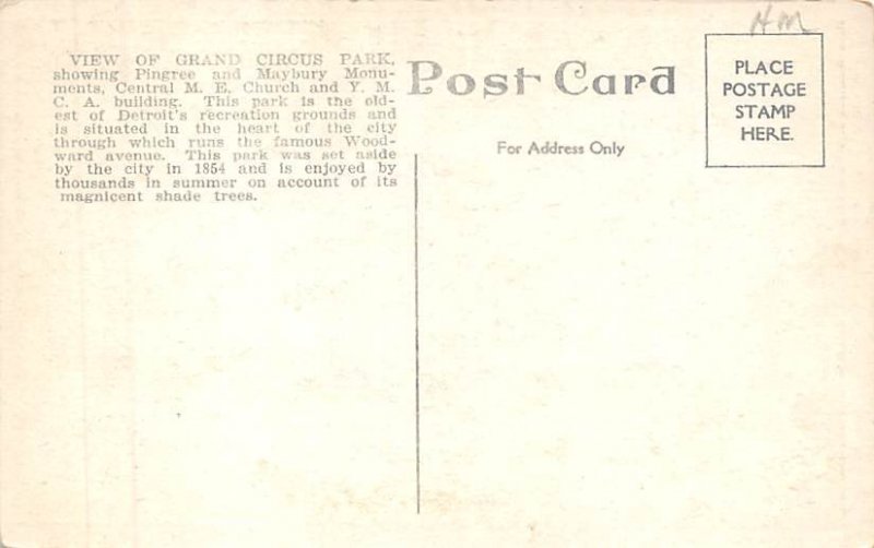 Grand Circus Park View Detroit MI 