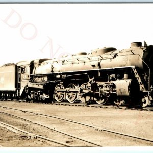 1938 Bensenville, ILL Milwaukee Road 210 Locomotive RPPC Photo CMStP Railway A49