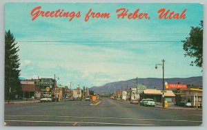 Heber Utah~US 40~Dairy Queen Ice Cream Cone Sign~Chevrolet OK Used Cars~1950s