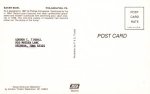 Baker Bowl,Philadelphia,PA Baseball Field