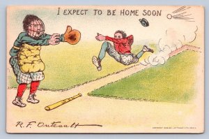 J91/ Baseball Sports Postcard Comic c1910 R.F. Outcault Game Players 316