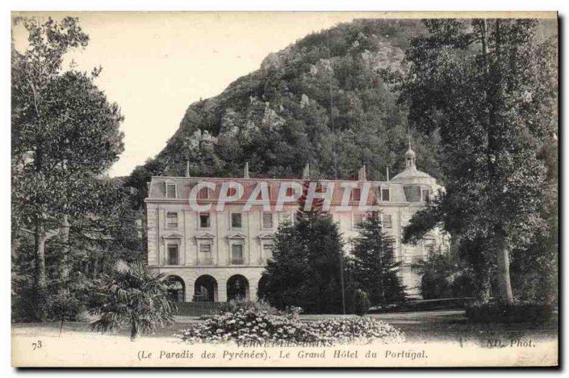 Old Postcard Vernet les Bains Le Paradis Des Pyrenees Grand Hotel Portugal