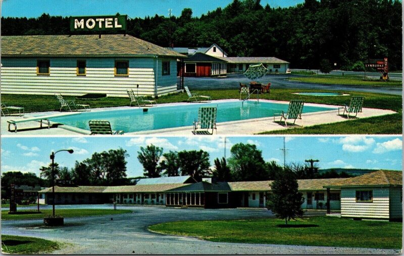 Dual View Lynburke Motel Lyndonville Vermont VT VTG Postcard UNP Unused Vintage 