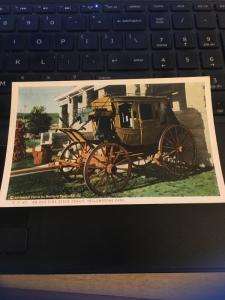 Vintage Postcard; Old Time Stage Coach, Yellowstone National Park