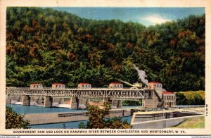 West Virginia Charleston/Montgomery Government Dam and Lock On Kanawha River ...