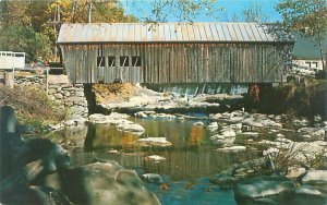 Turnbridge Vermont Mill Bridge 1883 Covered Bridge  Chrome Postcard Unused