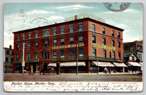 Meriden CT The Meriden House Hotel Connecticut 1906 Postcard G49