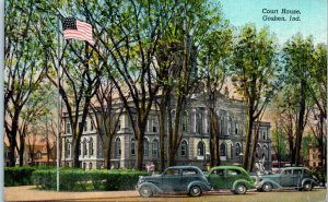 1940s Elkhart County Court House Goshen Indiana Linen Postcard