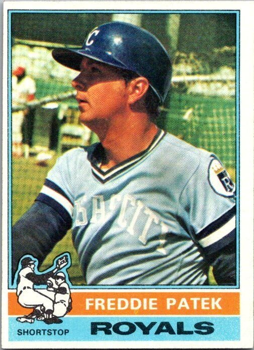 1976 Topps Baseball Card Freddie Patek Kansas City Royals sk13584
