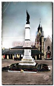 Postcard Old Mamers Sarthe Place Carnot and the War Memorial