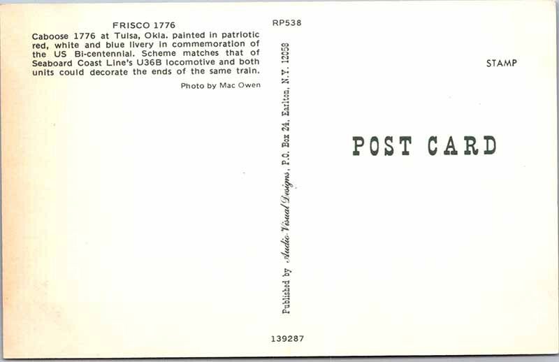 Postcard TRAIN SCENE Tulsa Oklahoma OK AK8317