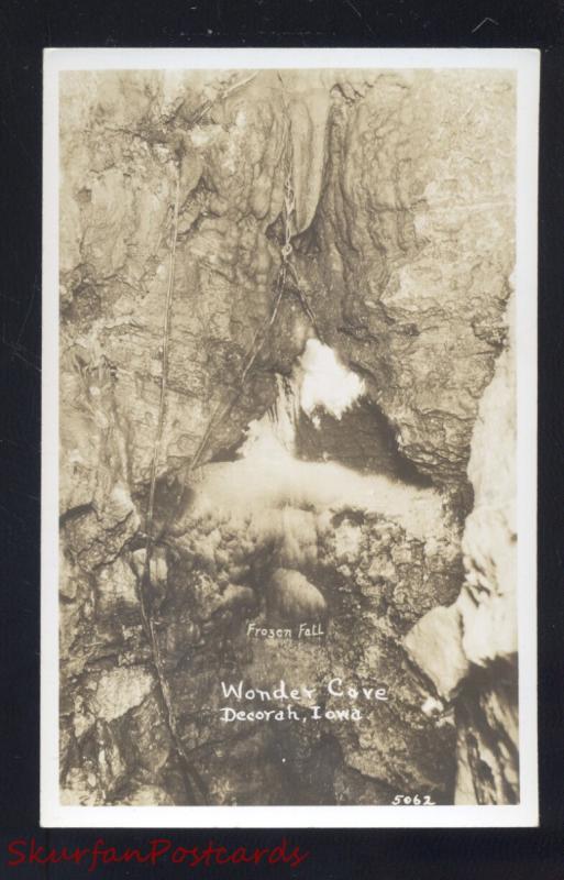 RPPC DECORAH IOWA WONDER CAVE INTERIOR VINTAGE REAL PHOTO POSTCARD