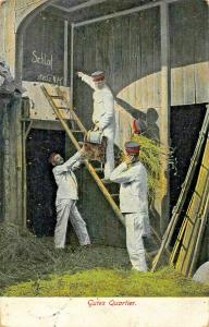 GUTES QUARTIER-MILITARY HUMOR 1914 WW1 RED LABEL FELDPOST POSTCARD