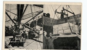 c1920 CAMP PERRY Virginia VA Postcard SEABEES UNLOADING SUPPLIES 2 View