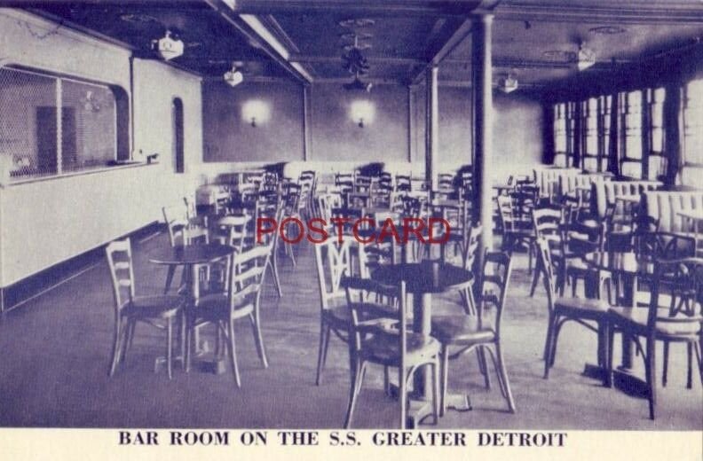 BAR ROOM ON THE S.S. GREATER DETROIT Anchors Aweigh! United States