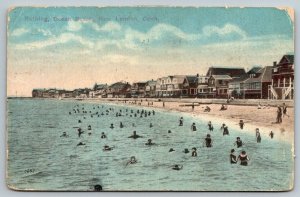 1915  New London  Connecticut  Ocean Beach  Postcard