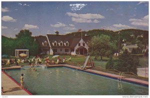 The Swimming Pool and Cedars At The Ste. Adele Lodge, Ste. Adele-en-Haut, Que...