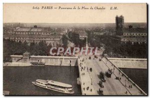 Paris Old Postcard Panorama Place du Chatelet (the adventures of Gavroche)