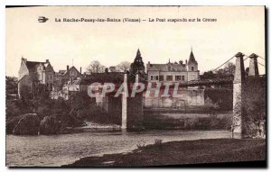 Old Postcard La Roche Posay Vienne les Bains The Suspension Bridge on the Creuse