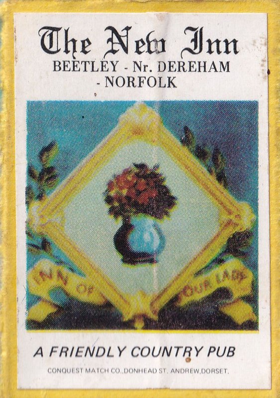 The New Inn Bentley Dereham Norfolk Pub Matchbox Label