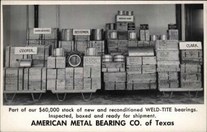 Adv American Metal Bearing Co Texas Machinery Parts Real Photo Postcard