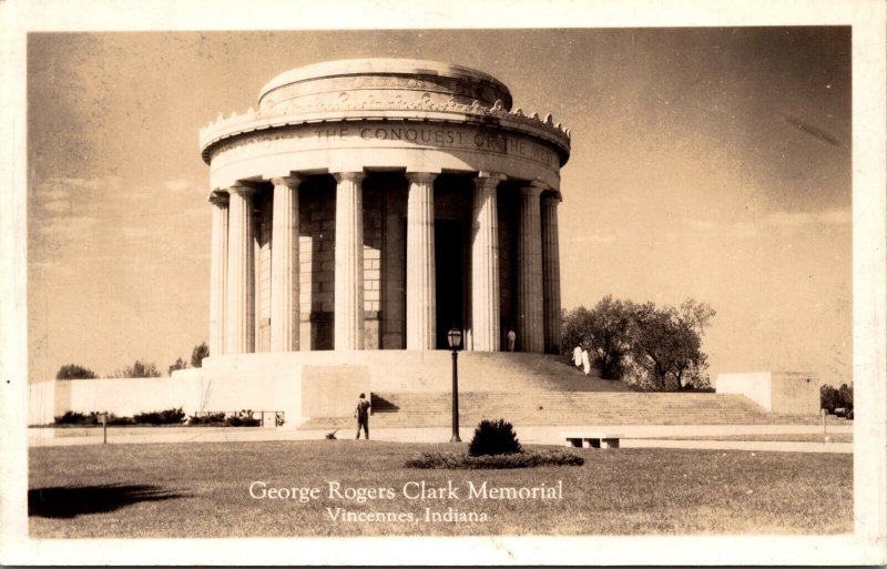 George Rogers Clark Memorial Vincennes IN Real Photo Postcard PC101