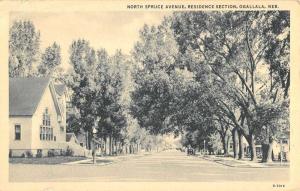 Ogallala Nebraska Residence Section North Spruce Ave Antique Postcard K86234