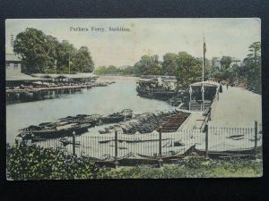 London Kingston on Thames SURBITON Parker's & Sons Ferry c1908 Postcard